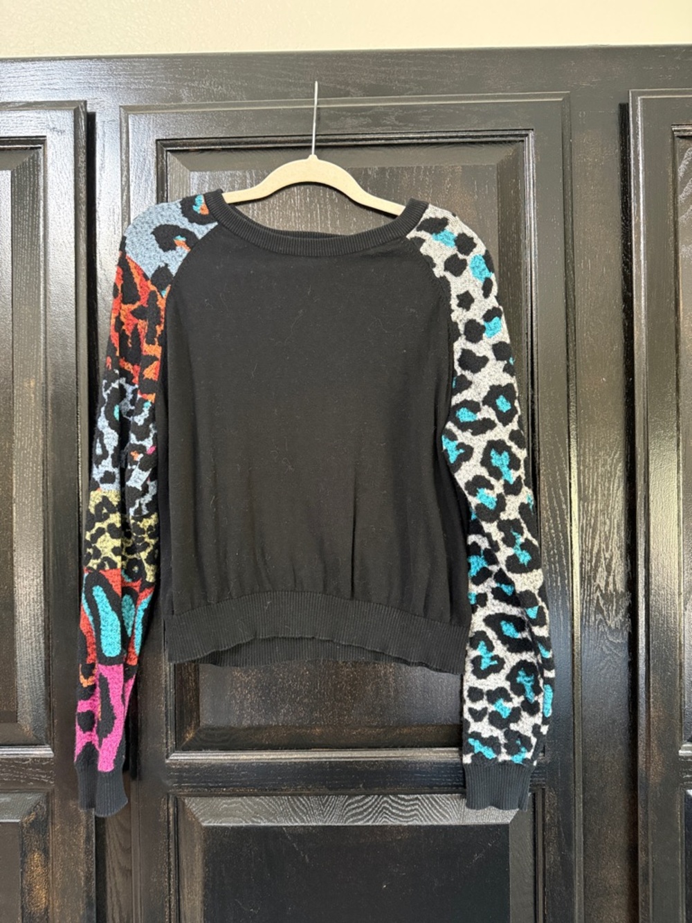 Desigual Black Top with Red Accent Detail